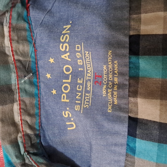 U.S. Polo Assn. Plaid Button Down Blue Shirt - Picture 2 of 7